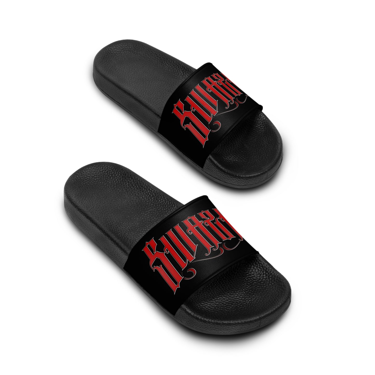 Swaza6 “Crypt Stomp” Gothic Slide Sandals – Vampiric Punk Blackout Footwear