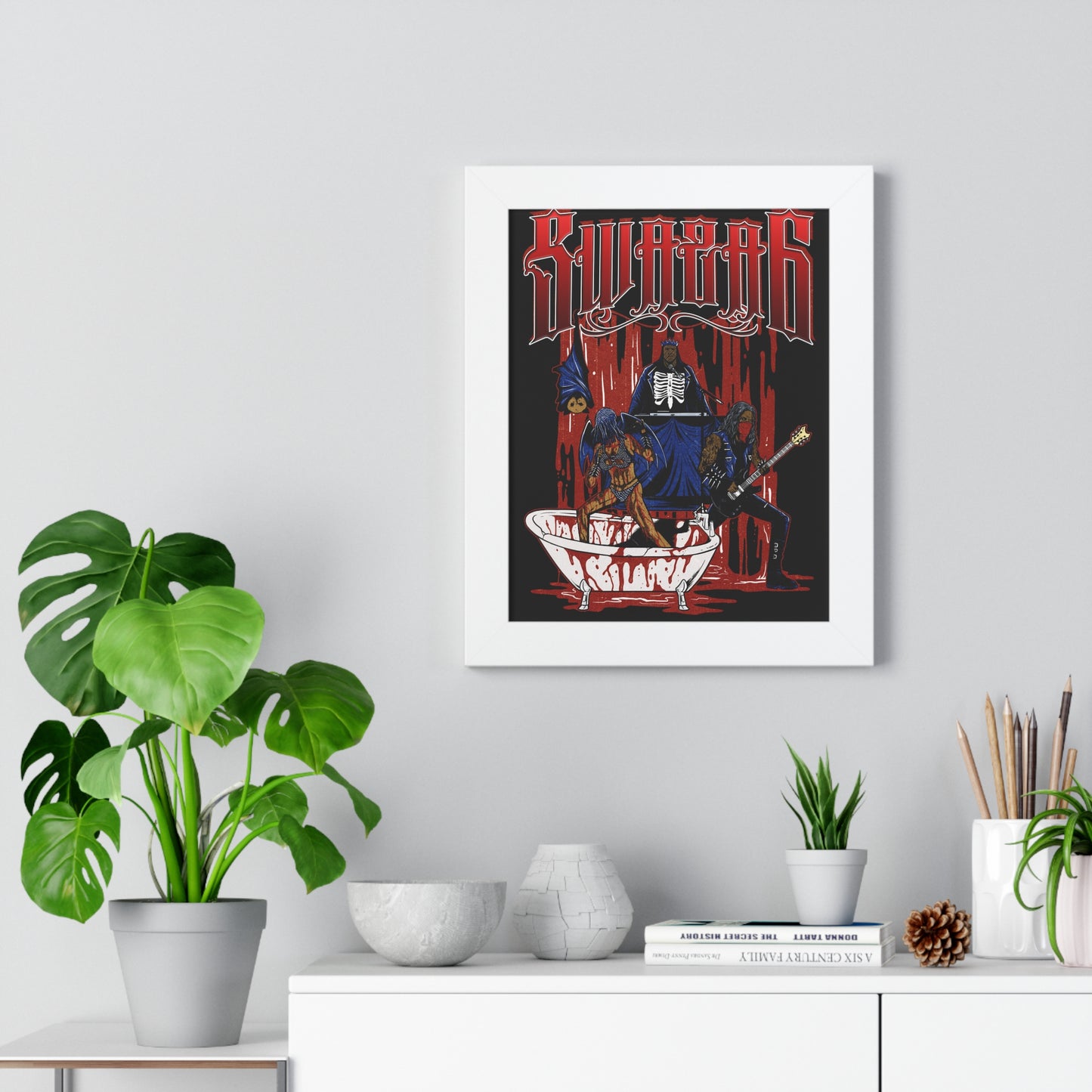 Swaza6 “BloodRitual” Framed Art Print – Vampiric Gothic Poster for the Damned