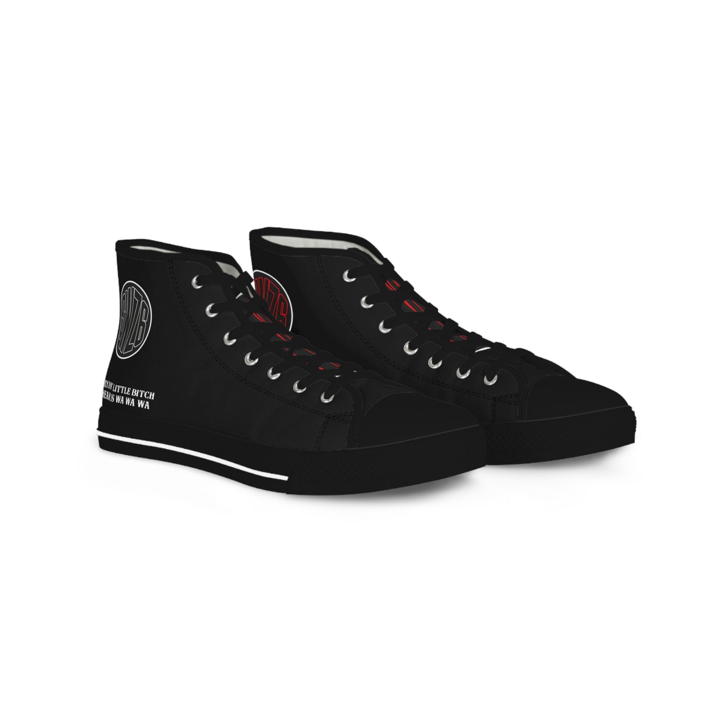 Swaza6 “JAWCUT” Vampiric High-Top Sneakers – Gothic Punk Streetwear with Lyric Venom