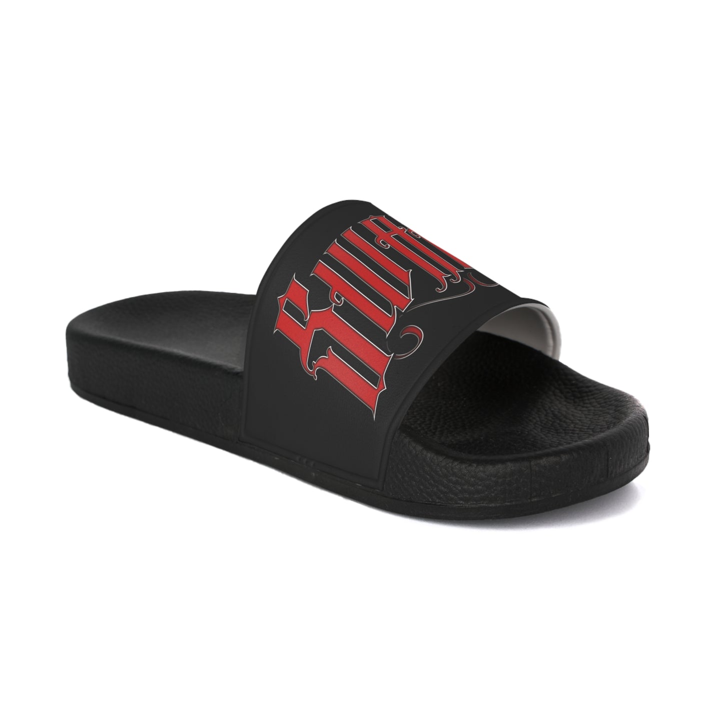 Swaza6 “Crypt Stomp” Gothic Slide Sandals – Vampiric Punk Blackout Footwear
