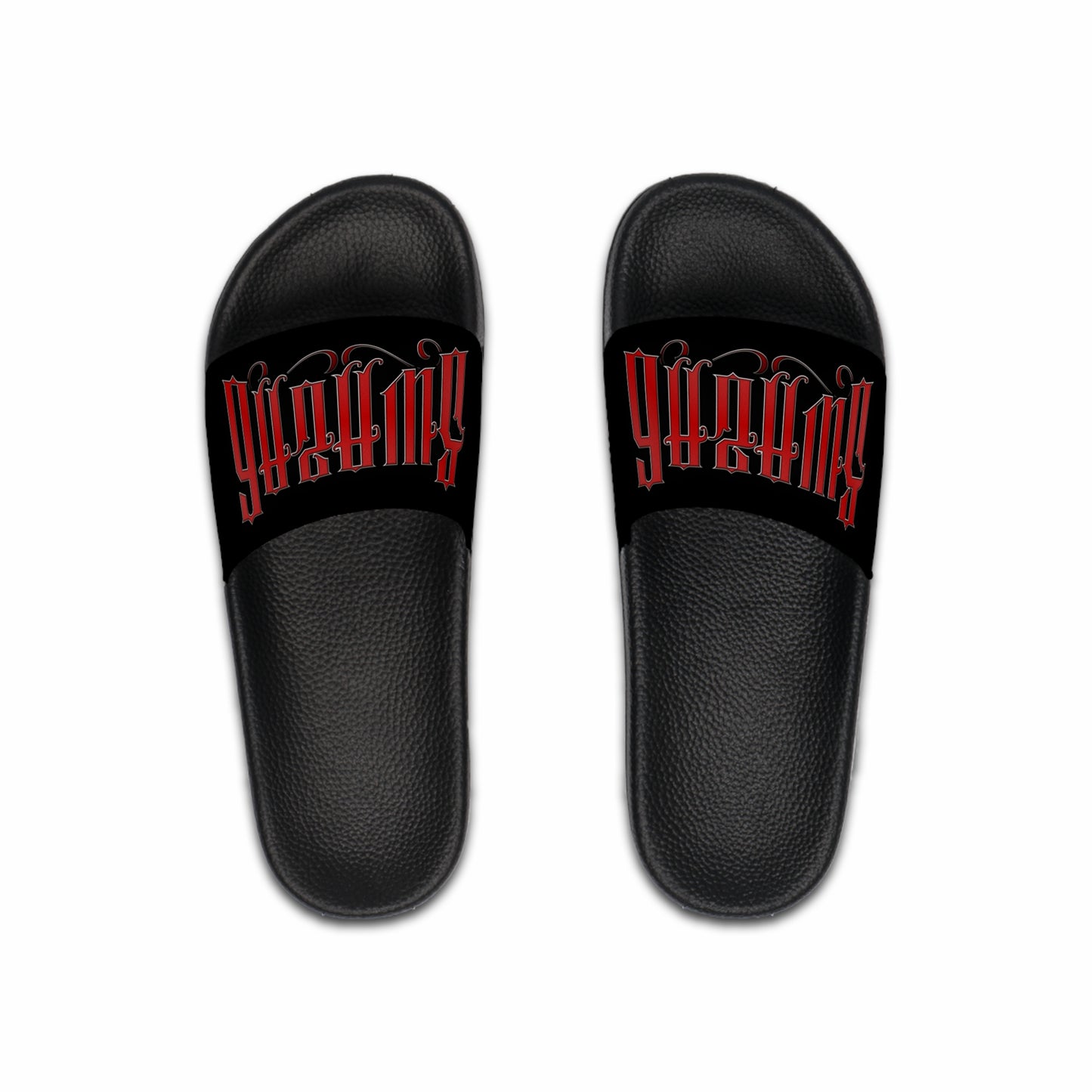 Swaza6 “Crypt Stomp” Gothic Slide Sandals – Vampiric Punk Blackout Footwear