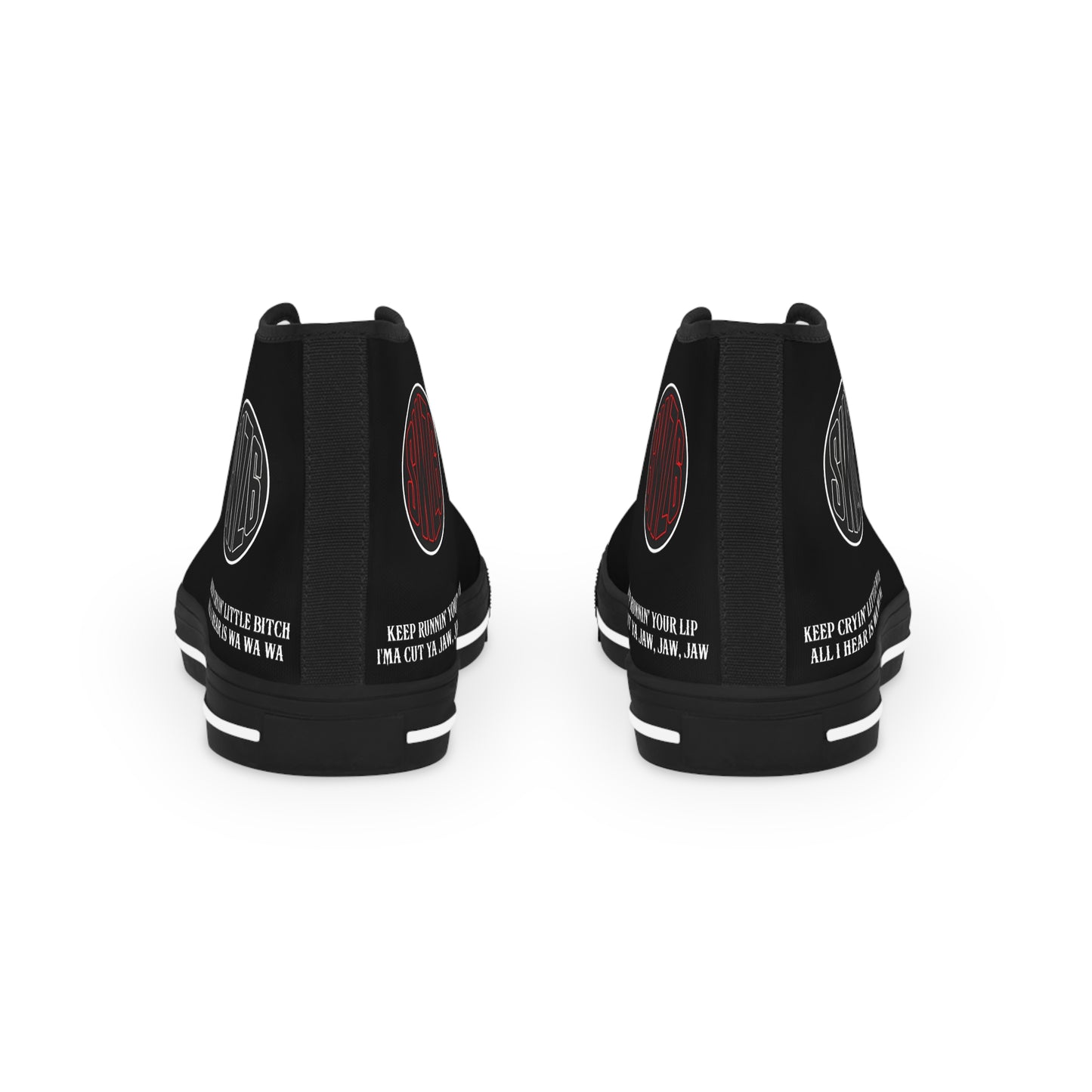 Swaza6 “JAWCUT” Vampiric High-Top Sneakers – Gothic Punk Streetwear with Lyric Venom