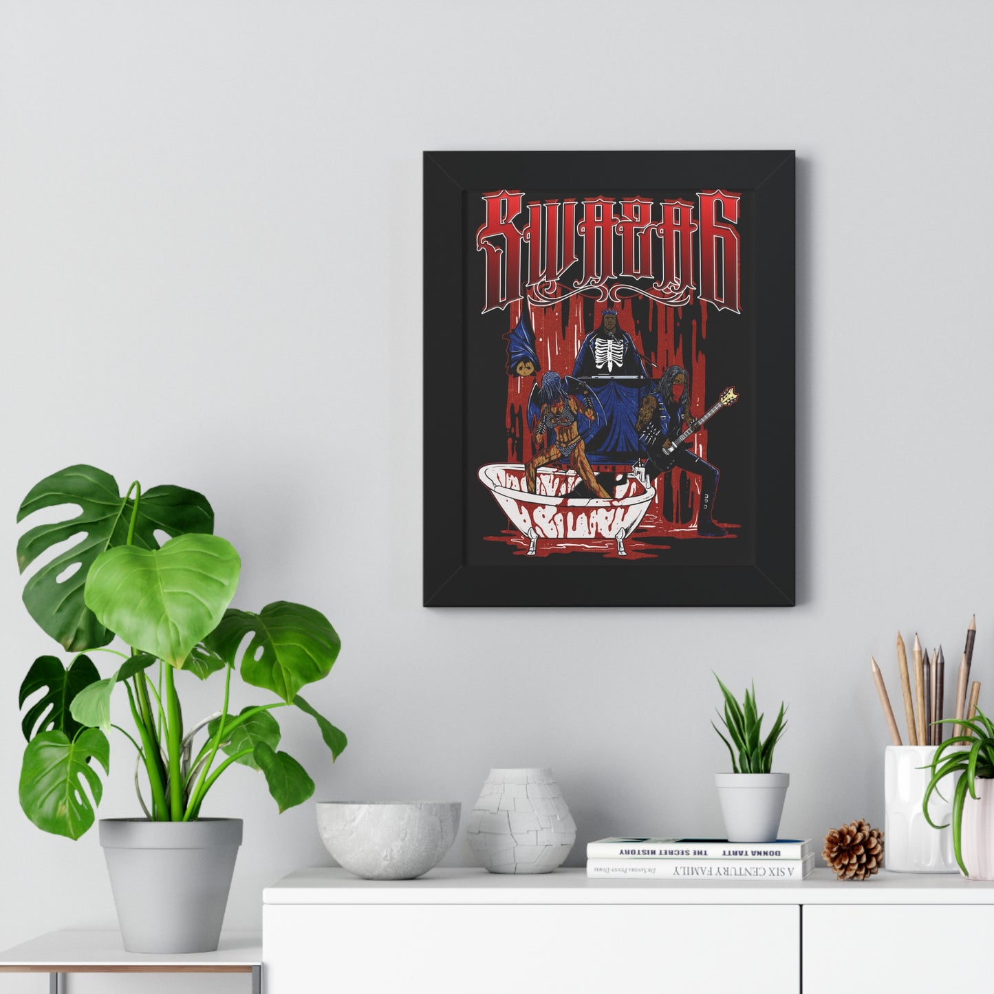 Swaza6 “BloodRitual” Framed Art Print – Vampiric Gothic Poster for the Damned